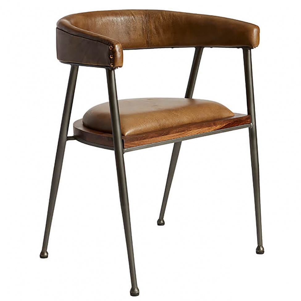 Stol \'London\' - Patina Brun/Lder